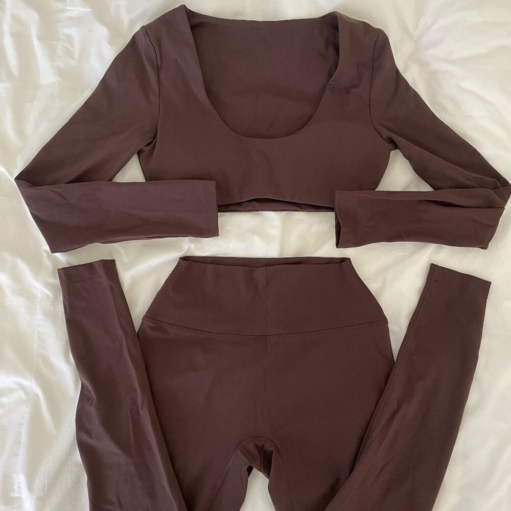 H&M Move Brown Longsleeve Matching Set Size Small